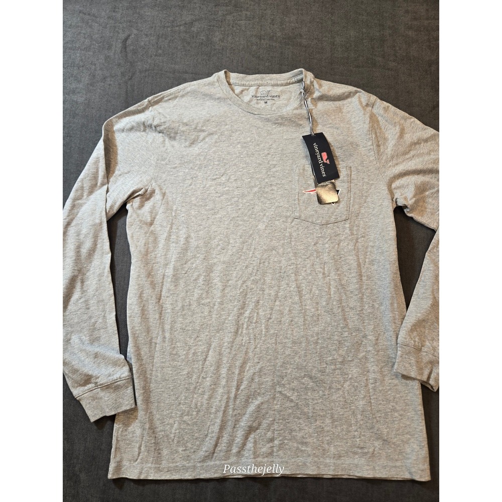 New England Patriots Shirt Mens Medium Gray Vineyard Vines Tee Long Sleeve NWT